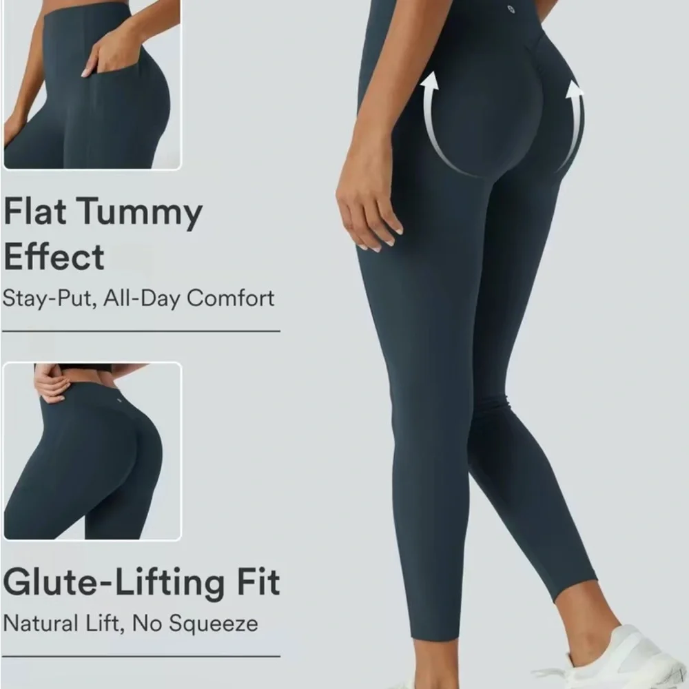 Halara UltraSculpt High Waisted Tummy Control Scrunch But Lifting Pocket Legging - Picture 3 of 6